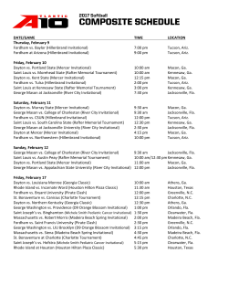 DATE/GAME TIME LOCATION Thursday, February 9 Fordham vs