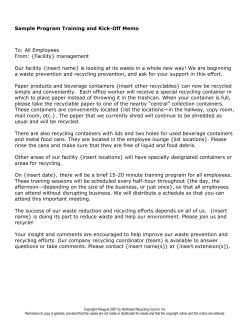 Appendix G - Northeast Recycling Council
