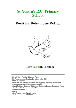 Positive Behaviour Policy 2017 - St Austin`s RC Primary School