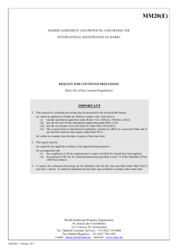 Form MM2 (Madrid Agreement Concerning the International