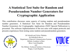 A Statistical Test Suite for Random and Pseudorandom Number