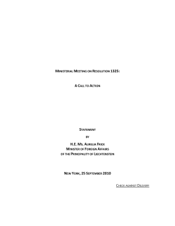 Ministerial Meeting on Resolution 1325