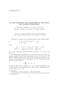 ON THE EXISTENCE AND UNIQUENESS OF SOLUTIONS FOR