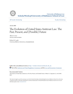 The Evolution of United States Antitrust Law