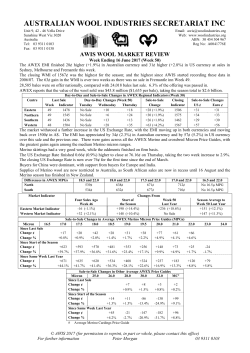 AWIS Wool Market Review 16 June 2017 (Week 50)