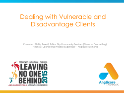 Anglicare Australia Presentation 2015 &ndash; P Powell
