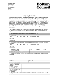 Temporary Event Notice Application