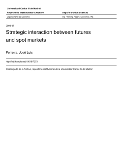 Strategic interaction between futures and spot markets - e