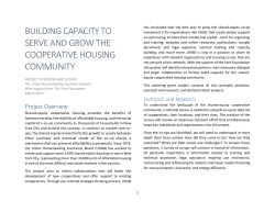 building capacity to serve and grow the cooperative housing