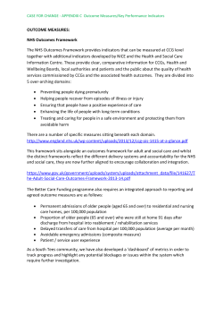OUTCOME MEASURES: NHS Outcomes