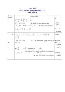 Mark scheme - 6675 Further Pure FP2 June 2006