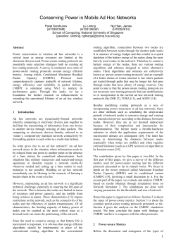 Power-Aware Routing in Ad Hoc Networks