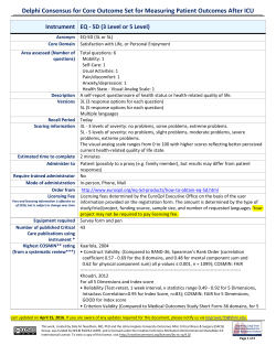 Delphi Consensus for Core Outcome Set for Measuring Patient
