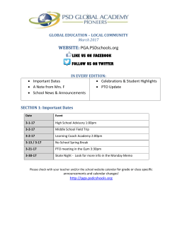 SECTION 1: Important Dates - Poudre School District Global Academy