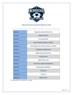 Nebraska State Soccer Association Registration Guide Section 1