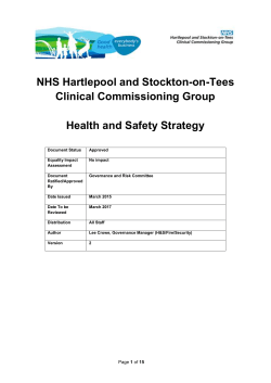 Health and Safety Strategy - Hartlepool and Stockton-on