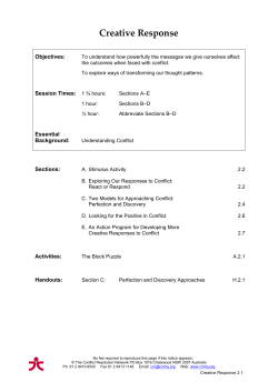 2. Creative Response - Conflict Resolution Network