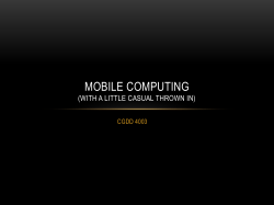 Mobile Computing (with a little casual thrown in)