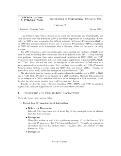 Lecture 2 1 Symmetric and Public-Key Encryption