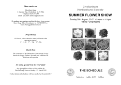 2017 SPRING show schedule - Cheltenham Horticultural Society