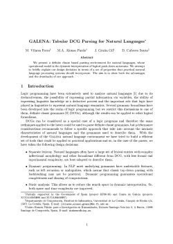 GALENA: Tabular DCG Parsing for Natural Languages