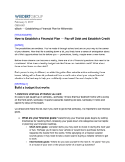 How to Establish a Financial Plan &mdash; Pay off Debt and Establish