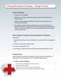 Change Management Strategy: Change Process