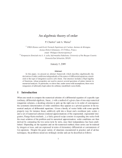An algebraic theory of order - University of the Basque Country