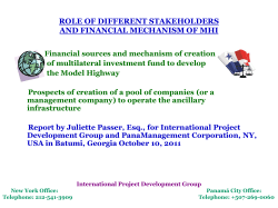 role of different stakeholders and FINANCIAL MECHANISM
