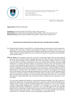 Seasonal forecast information for improved sector