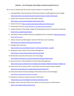 Table of iSchool Listing that offer degress in LIS, IS and CS