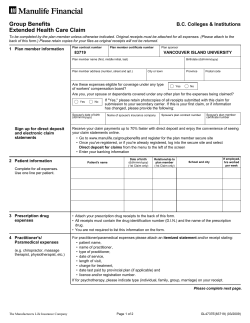 Health Care Drug Claim Form - Vancouver Island University