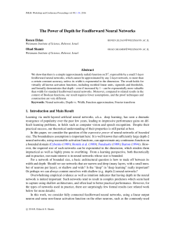 The Power of Depth for Feedforward Neural Networks