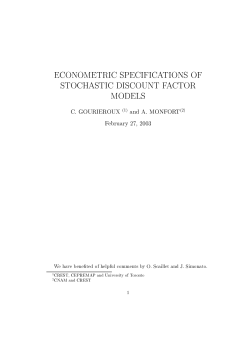econometric specifications of stochastic discount factor models
