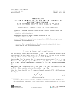appendix to - Logical Methods in Computer Science