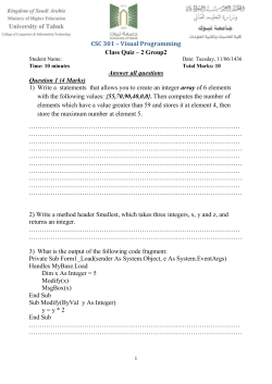 CSC 301 &ndash; Visual Programming