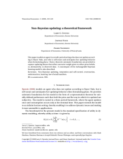 Non-Bayesian updating - Theoretical Economics