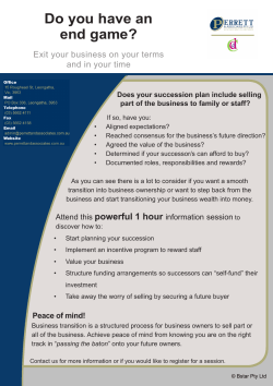 Do you have an end game? - The Perrett Group Gippsland Pty Ltd