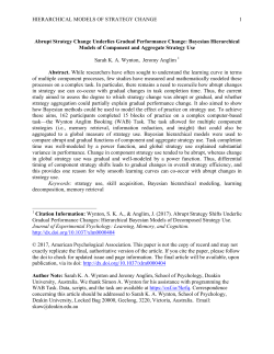 HIERARCHICAL MODELS OF STRATEGY CHANGE 1 Abrupt