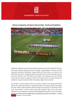 Chinese Companies and Sports Sponsorships: Trends and Guidelines