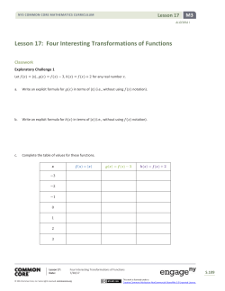 Algebra I Module 3, Topic C, Lesson 17: Student Version