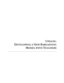 update: developing a new bargaining model with teachers