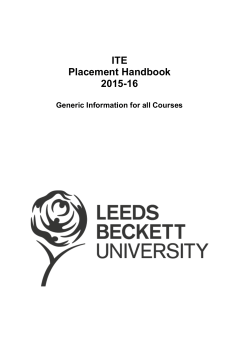 Checklist for Trainees on ITE Placement