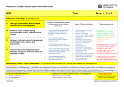 Assessment Draft and/or Lesson Observation Sheet