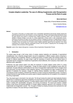 Complex Adaptive Leadership