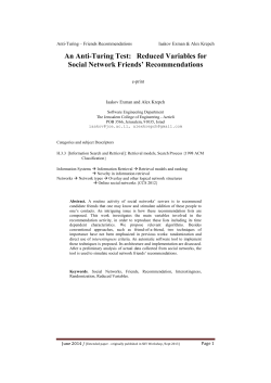 An Anti-Turing Test: Reduced Variables for Social Network