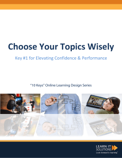 Choose Your Topics Wisely