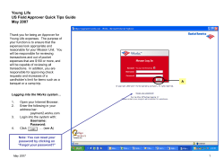 Approver Quicksheets - Young Life Greater Northeast Region