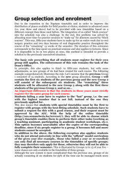 Group selection and enrolment