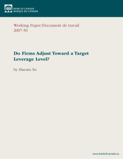 Do Firms Adjust Toward a Target Leverage Level?